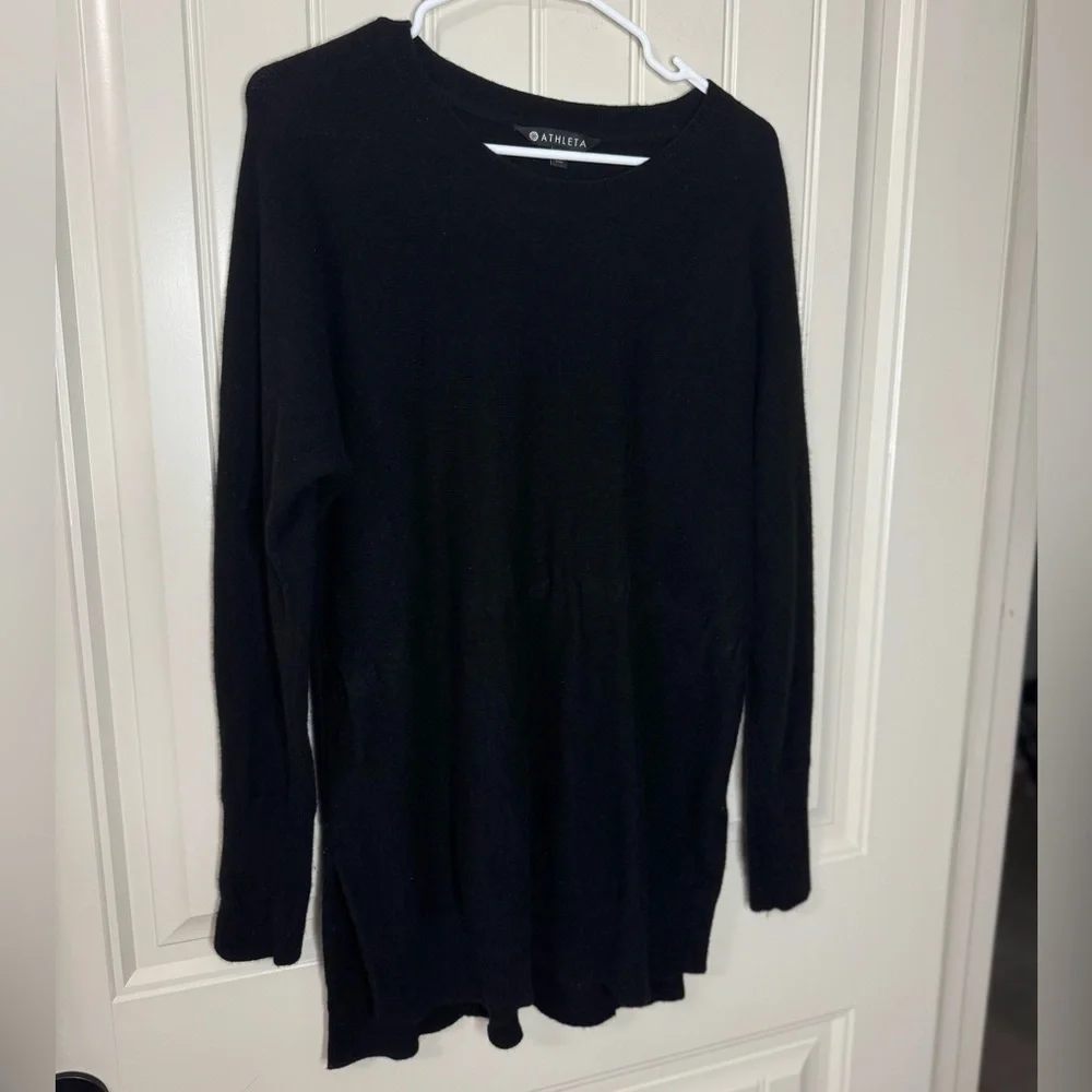 ATHLETA 🖤 Women’s Black Cashmere Wool Pullover SO SOFT Sweater (Small) - Picture 2 of 10